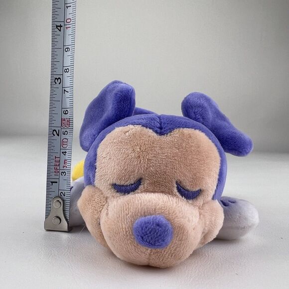 DISNEY Mini Cuddleez Mickey Mouse Plush Sleeping Limited Edition Purple 5.5 in - Picture 4 of 8